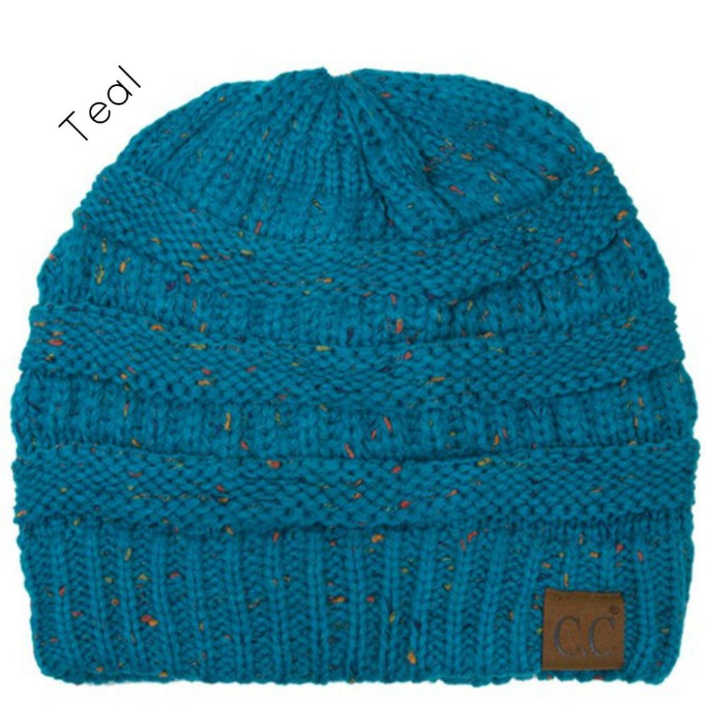 CC Messy Bun Beanie - Teal